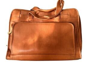Muiska Genuine Leather Tan Briefcase Laptop Bag Work Business Unisex
